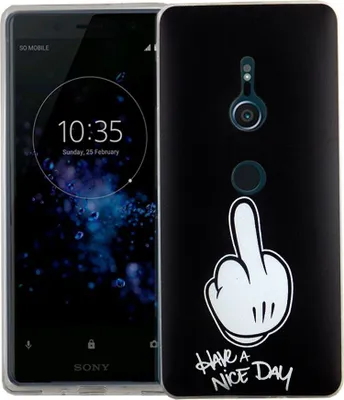 Produktbild von Handy Hülle für Sony Xperia XZ2 Mittelfinger Smartphone Cover Bumper Schale Etuis