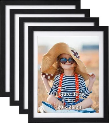 Productafbeelding van Famanu fotolijsten set, 4 stuks, 20 x 25 cm, met passe-partouts - zwart