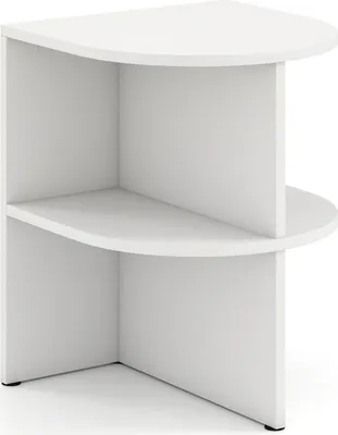 Produktbild von Halbmondförmiger Beistelltisch mit Ablagen, Weiß, 38 x 38 x 48,5 cm
