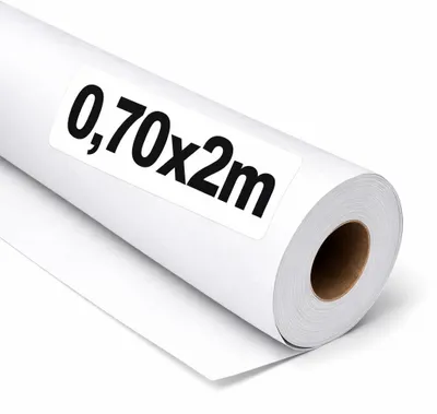 Image de Papier kraft blanc en rouleau - 0,70 x 2 mètres, 3 rouleaux