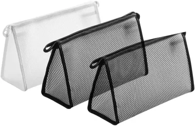 Productafbeelding van Toilettas set van 3, transparant, 23 x 14 x 8.5 cm, waterdicht PVC, voor reizen