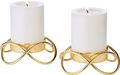Produktbild von EDZARD 2er Set Kerzenhalter Bastia S gold H 3 cm