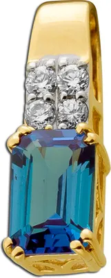 Produktbild von Alexandrit Anhänger Gelbgold 585 14K Lab Grown Diamanten