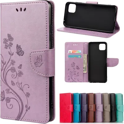 Produktbild von König Design Hülle kompatibel mit Samsung Galaxy A22 5G Kunstleder Handyhülle - Handy Case Violett