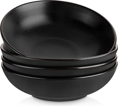 Obrázok produktu pre Súprava tanierov na polievku kameninové misky MODA 4 kusy cestovín ramen šalátové mriežky