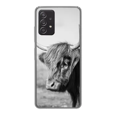 Produktbild von MuchoWow® Handyhülle Schutzhülle Hülle für Samsung Galaxy A53 5G Schottischer Highlander - Tiere - Schwarz - Weiß Silikon Softcase Handy Hülle - Schutzabdeckung