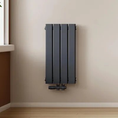 Immagine prodotto di Radiatore EMKE design a pannello a doppio strato 600x300mm, antracite piatto 327Watt attacco centrale senza elemento riscaldante
