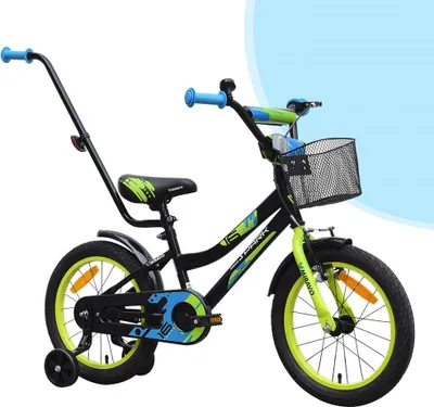 Produktbild von Kinderfahrrad - 16 Zoll - Schwarz und Gelb - für 4-6 Jahre - mit V-Brake Bremsen- Jugendfahrrad - für Jungen