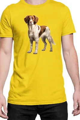 Immagine prodotto di Maglietta da uomo Dogs Breeds Brittany Dog Breed 005, Man L , Jaune