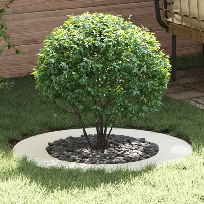 Produktbild von vidaXL geeignet für flachen Baumring Weiß Ø50 / 80 cm Stahl