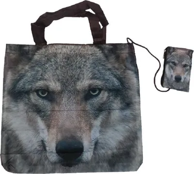 Produktbild von Einkaufstasche Wolf, Waldtier Einkaufstaschen Falttaschen Stofftasche Stofftaschen Tiere Wölfe
