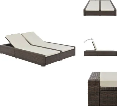 Produktbild von vidaXL Doppel-Sonnenliege Poly Rattan Braun -  Gartenbetten