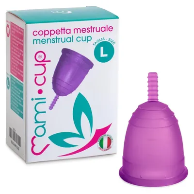 Imagen del producto de Taza menstrual de tamaño L, fabricada en silicona médica, certificada por la FDA, 1 unidad, para uso durante la menstruación