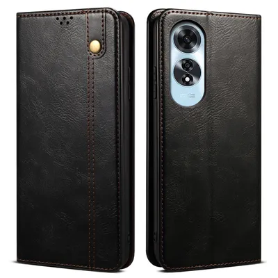 Produktbild von Hülle für Oppo A60 Leder Brieftasche Schutzhülle mit Standfunktion Schwarz