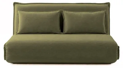 Image de Best Mobilier Candice - Banquette 2 places convertible clic-clac en velours côtelé , Vert