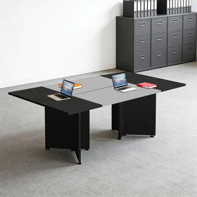 Obrázek produktu pro Konferenční stůl, modulární, rozšiřitelný, rozměry 400x80x74 cm, barva: černá + tmavě šedá
