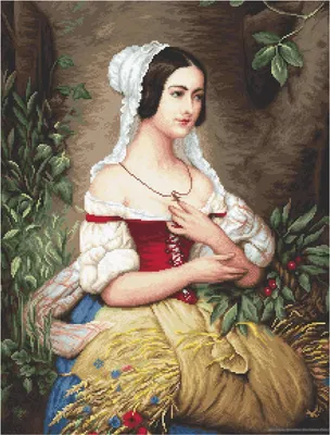 Image de Luca-S "Le glaneur" set de point de croix, 31x41cm