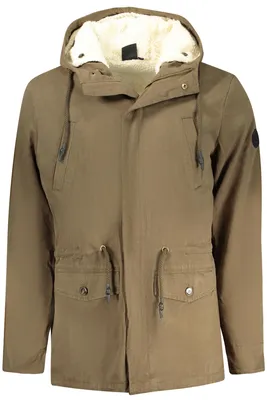 Produktbild von Warme grüne Herrenjacke mit Kapuze und herausnehmbarem Innenfutter