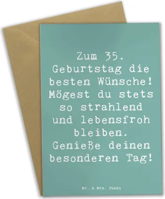 Produktbild von Mr. & Mrs. Panda Glückwunschkarte Spruch 35. Geburtstag Glückwünsche - Meeresbrise - Geschenk, besten Wünsche, dankeskarten, weihnachtskarten, Jubiläum, osterkarten