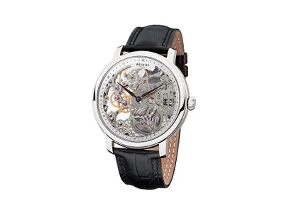 Produktbild von Regent Herren Uhr Lederarmband GM-1429 Analog Leder Armbanduhr schwarz URGM1429