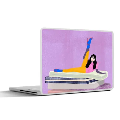 Produktbild von MuchoWow® Laptop Aufkleber Sticker Cover Frau - Vintage - Pastell 30x21 cm - Sticker für Laptop - Selbstklebend