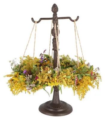 Image de Porte Couronne de Table - Fonte Marron - 23 x 23 x H 54,5 cm