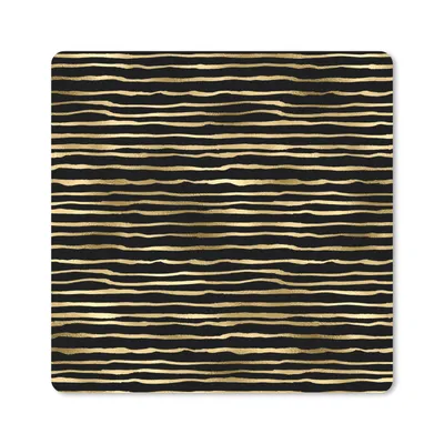 Produktbild von MuchoWow® Mauspad Mousepad Muster - Gold - Schwarz 20x20 cm - Mousepads - Maus Mat - Pad - Mausunterlage - Desk Mat - Bureauartikeln