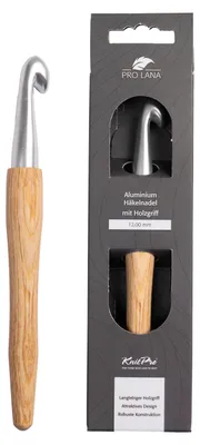 Produktbild von Pro Lana KnitPro NATURAL Aluminium Häkelnadel mit Birkenholzgriff 0,5 - 12 mm Durchmesser 12.0 mm