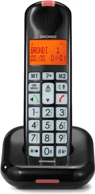 Produktbild von Brondi Bravo Moon Black, Kabelloses Mobilteil, Freisprecheinrichtung, Schwarz