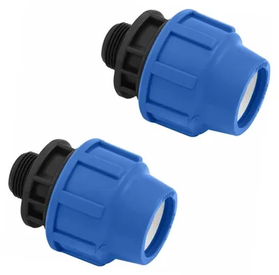 PP-Kupplung mit Außengewinde 32 mm Ø x 1", 2 Stück