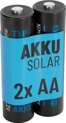 Produktbild von ABSINA 2x Solar Akku AA wiederaufladbar 800mAh 1.2V NiMH - Mignon AA Solar Batterien für Solarleuchten