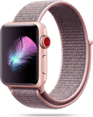 Produktbild von Tech-Protect Nylon Apple Watch 4 / 5 / 6 / 7 / 8 / 9 / Se (38 / 40 / 41 Mm) Rosa Sand