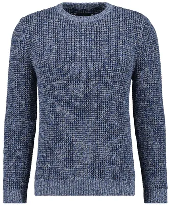Ragman Strickpullover Tweed in blau