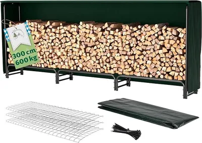 Imagen del producto de Estantería para leña, color , con cubierta, capacidad hasta 600 kg