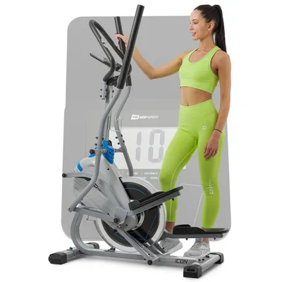Produktbild von Hop-Sport Cross Stepper für zuhause HS-400B Icon - 2-in-1 Crosstrainer und Stepper mit Trainingscomputer - innovatives Trainingsgerät verbindet das Stepper- und Crosstrainer-Training