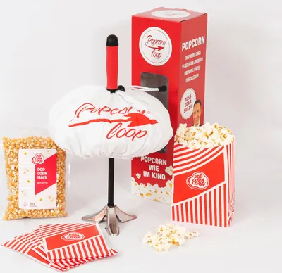 Produktbild von Starter-Set: Popcornloop I Butterfly 500g I 5 Stk Popcorntüten