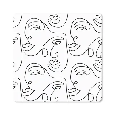 Produktbild von MuchoWow® Mauspad Mousepad Strichzeichnungen - Muster - Schwarz und Weiß 30x30 cm - Mousepads - Maus Mat - Pad - Mausunterlage - Gaming