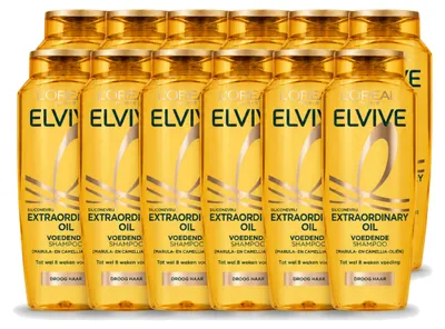 Produktbild von 12 x L'Oréal Paris Elvive Extraordinary Oil Shampoo für trockenes Haar - 250 ml - Vorteilspackung - 12 Stücke