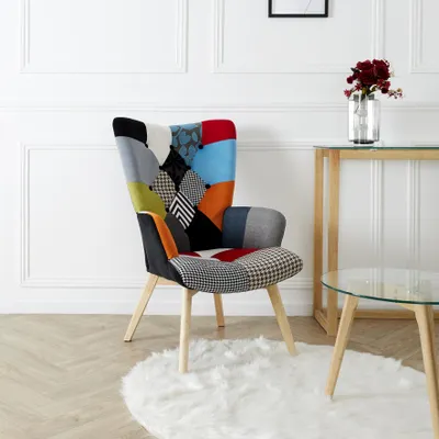 Image de Fauteuil - HOME DECO FACTORY - Helsinki - Patchwork - Multicolore