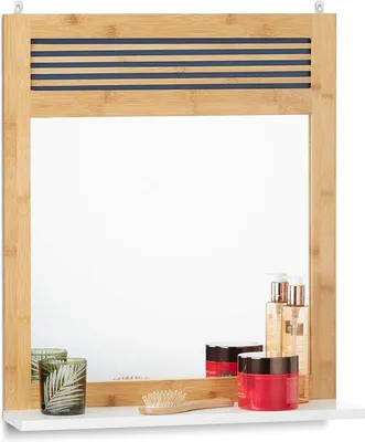 Image de Miroir mural Famanu avec étagère – 61 x 53 x 15 cm