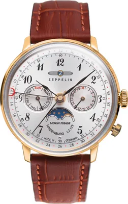 Produktbild von Zeppelin Herrenuhr 7039-1, Edelstahlgehäuse, silbernes Zifferblatt, Lederarmband