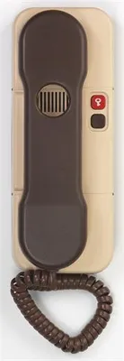 Obrázek produktu pro Domácí telefon Tesla DT 85 s bzučákem a 1 tlačítkem el. zámkem, hnědo-béžový