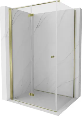 Produktbild von Mexen Mist-F T Duschkabine klappbar links 95 x 70 cm, transparent, gold - 8A6T-095-070-50-00-L