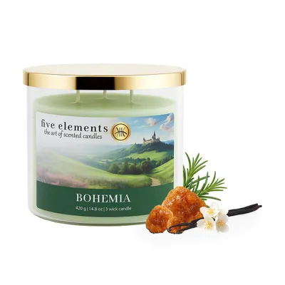Immagine prodotto di Candela profumata Five Elements Bohemia, 420 g, 3 stoppini