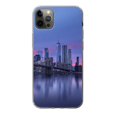 Produktbild von MuchoWow® Handyhülle Schutzhülle Hülle für iPhone 13 Pro Max New York - Wasser - Brücke Silikon Softcase Handy Hülle - Mobiltelefon