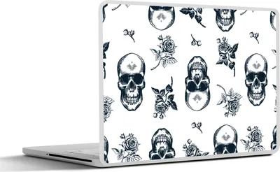 Produktbild von MuchoWow® Laptop Aufkleber Sticker Cover Teens - Totenkopf - Muster 30x22 cm - Laptop-Sticker