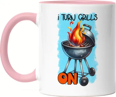 Produktbild von I Turn Grills On BBQ Grillen lustiges Grill Humor Tasse Rosa