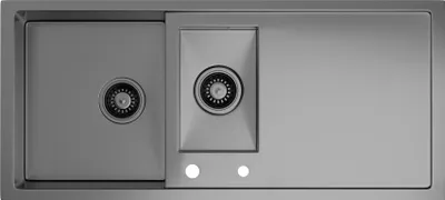 Produktbild von Klarstein Spülbecken – 1,5 Becken mit Abtropffläche, Robuster 304 Edelstahl, Kratz- & Hitzebeständig, Leicht zu Reinigen, Inkl. Überlauf & Einbausatz, 100x45 cm, Metallisch Grau