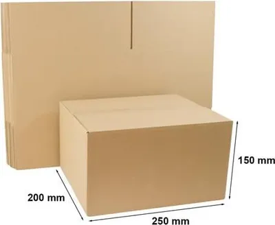 Produktbild von Faltkartons Kartonbox zum Verpacken 250 x 200 x 150 mm, 50 Stück