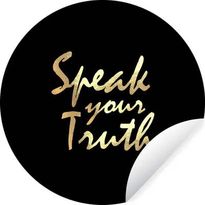 Produktbild von MuchoWow® Runde Wandtattoo - Wandsticker Tapete Aufkleber Zitat - Wahrheit - Gold Ø 100 cm Selbstklebend und Repositionierbar - Wandaufkleber - Kreis - Tapetenkreis - Wandbild rund - Schlafzimmerdekoration - Wanddeko - runde Tapete - Kunst für zu Hause